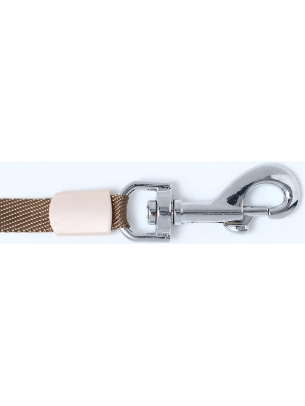 Рулетка с системой эффективного скручивания поводка, 3 м, до 15 кг, бежево-коричневая