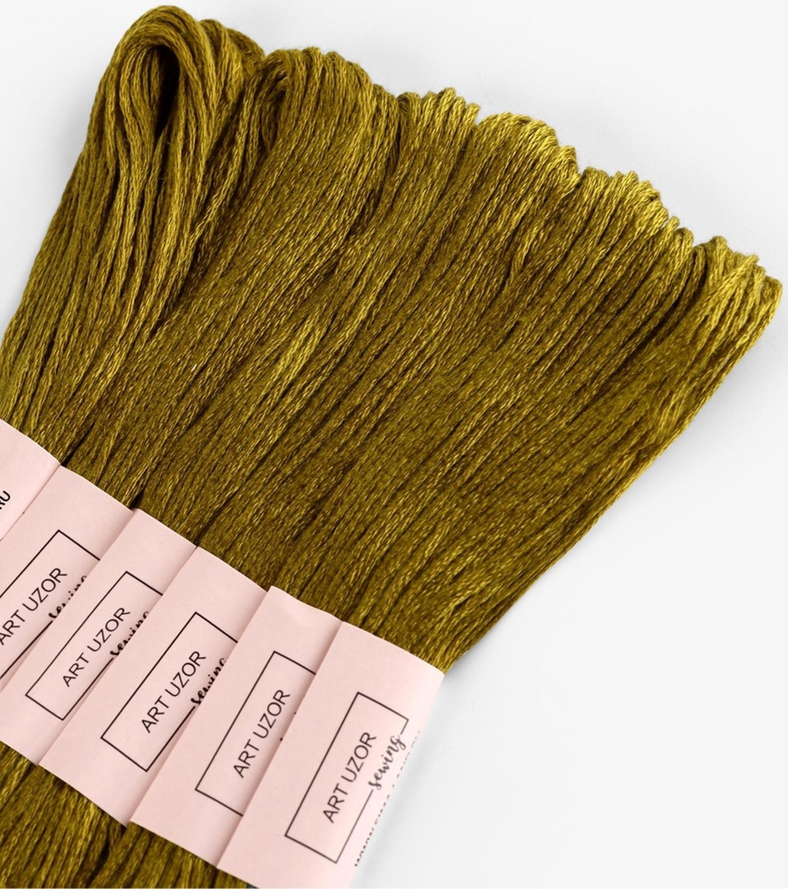 Набор ниток мулине №831, 8±1 м, 6 шт., оливковый