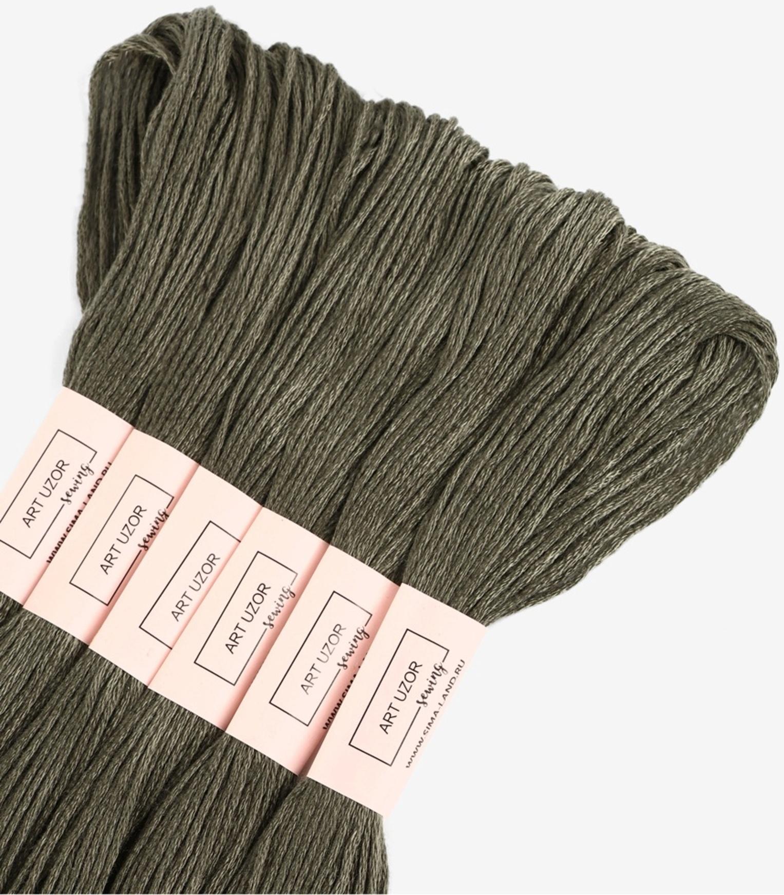 Набор ниток мулине №645, 8±1 м, 6 шт., зелёно-серый