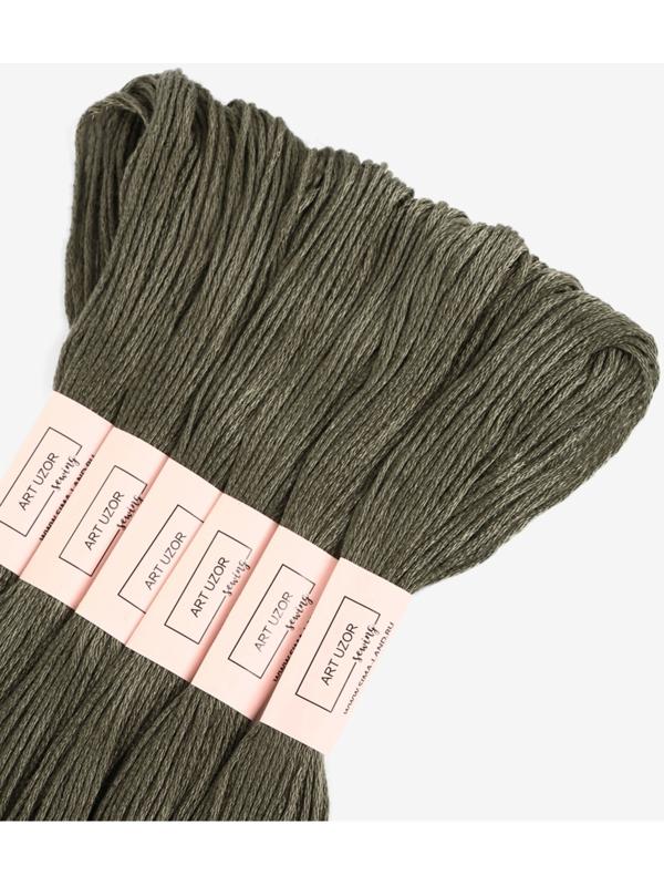 Набор ниток мулине №645, 8±1 м, 6 шт., зелёно-серый