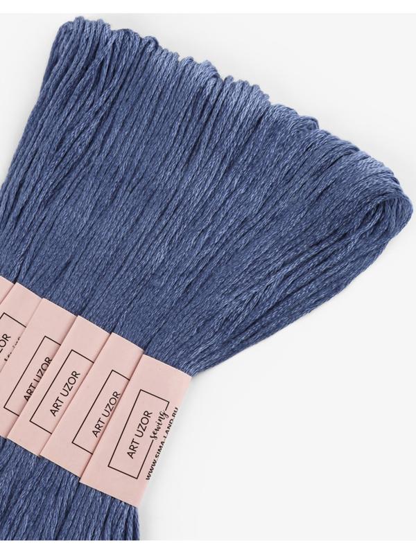 Набор ниток мулине №161, 8±1 м, 6 шт., серо-синий