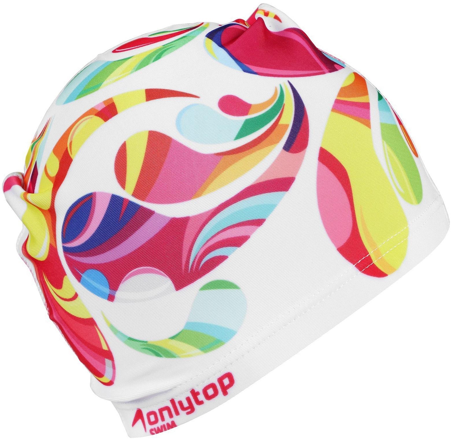 Шапочка для плавания взрослая ONLYTOP Swim Modern, тканевая, обхват 54-60 см