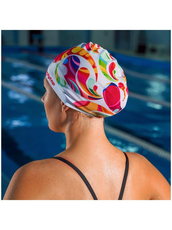 Шапочка для плавания взрослая ONLYTOP Swim Modern, тканевая, обхват 54-60 см