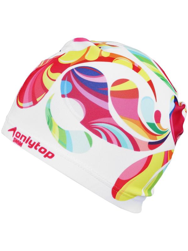 Шапочка для плавания взрослая ONLYTOP Swim Modern, тканевая, обхват 54-60 см