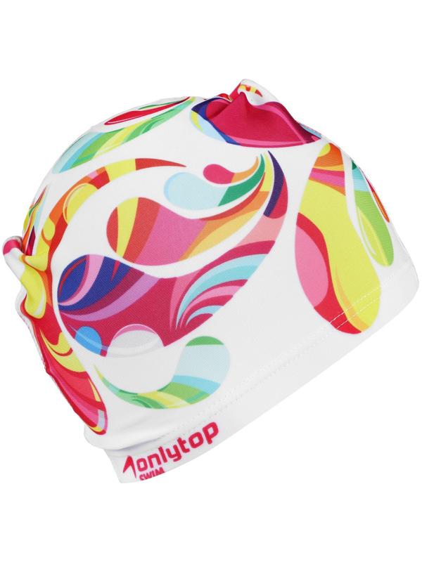 Шапочка для плавания взрослая ONLYTOP Swim Modern, тканевая, обхват 54-60 см