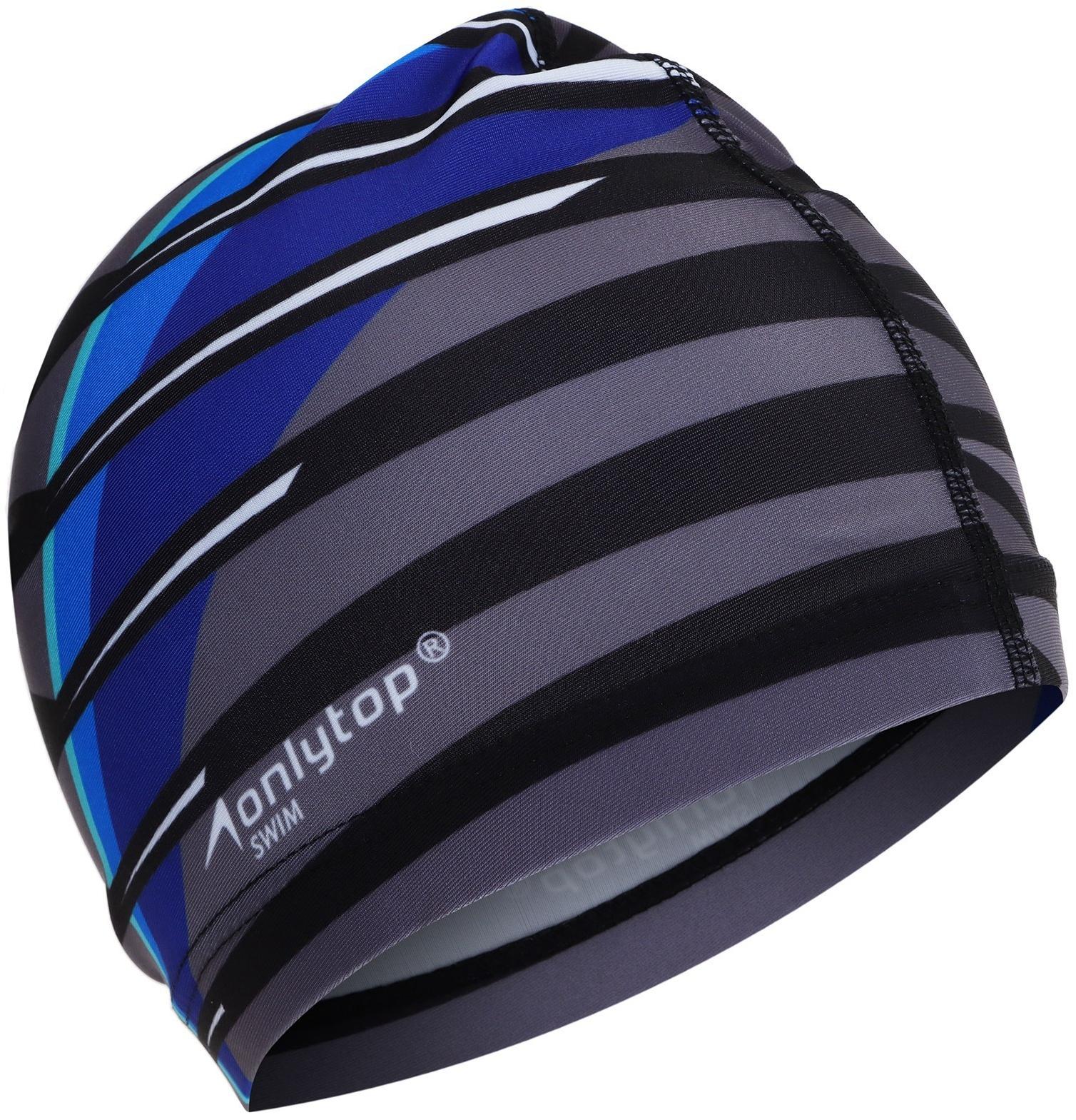 Шапочка для плавания взрослая ONLYTOP Line, тканевая, обхват 54-60 см