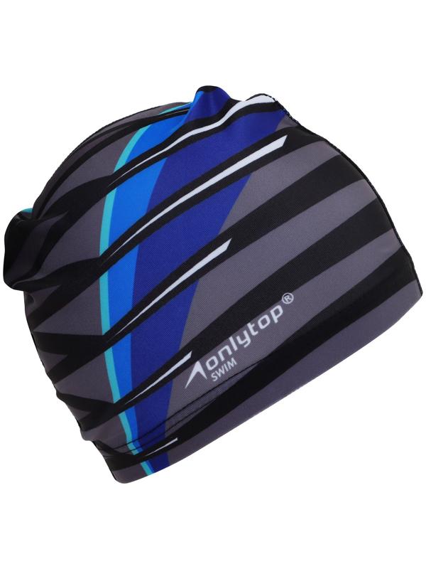 Шапочка для плавания взрослая ONLYTOP Line, тканевая, обхват 54-60 см