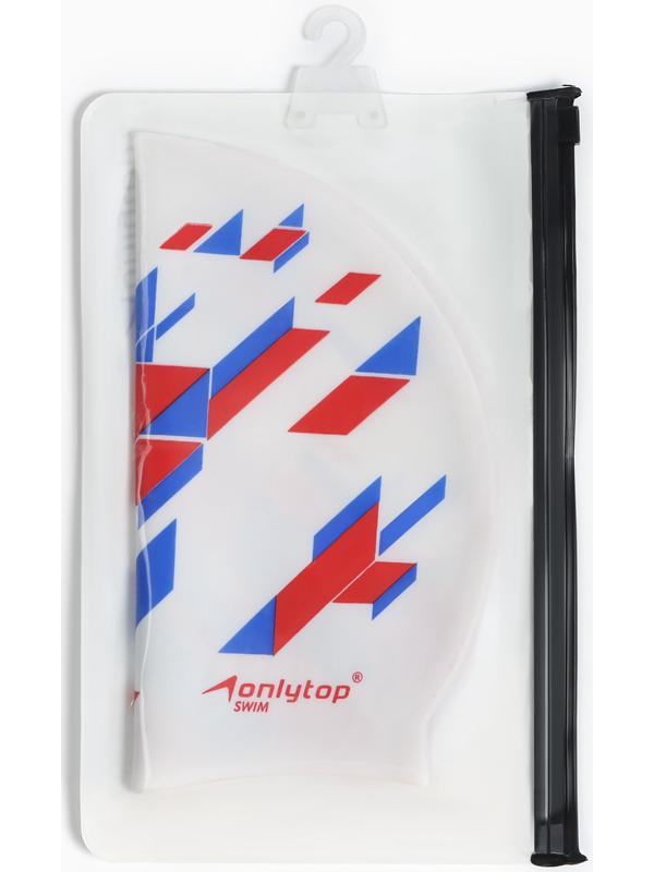 Шапочка для плавания взрослая ONLYTOP «Триколор», силиконовая, обхват 54-60 см