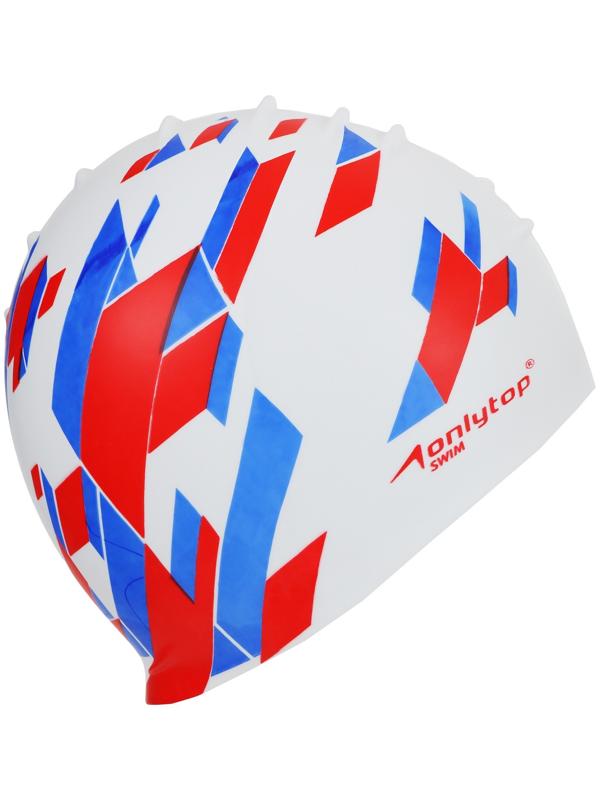 Шапочка для плавания взрослая ONLYTOP «Триколор», силиконовая, обхват 54-60 см