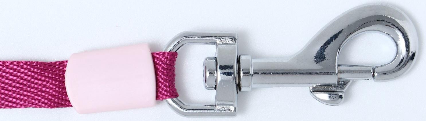 Рулетка с системой эффективного скручивания поводка, 5 м, до 20 кг, розово-бордовая