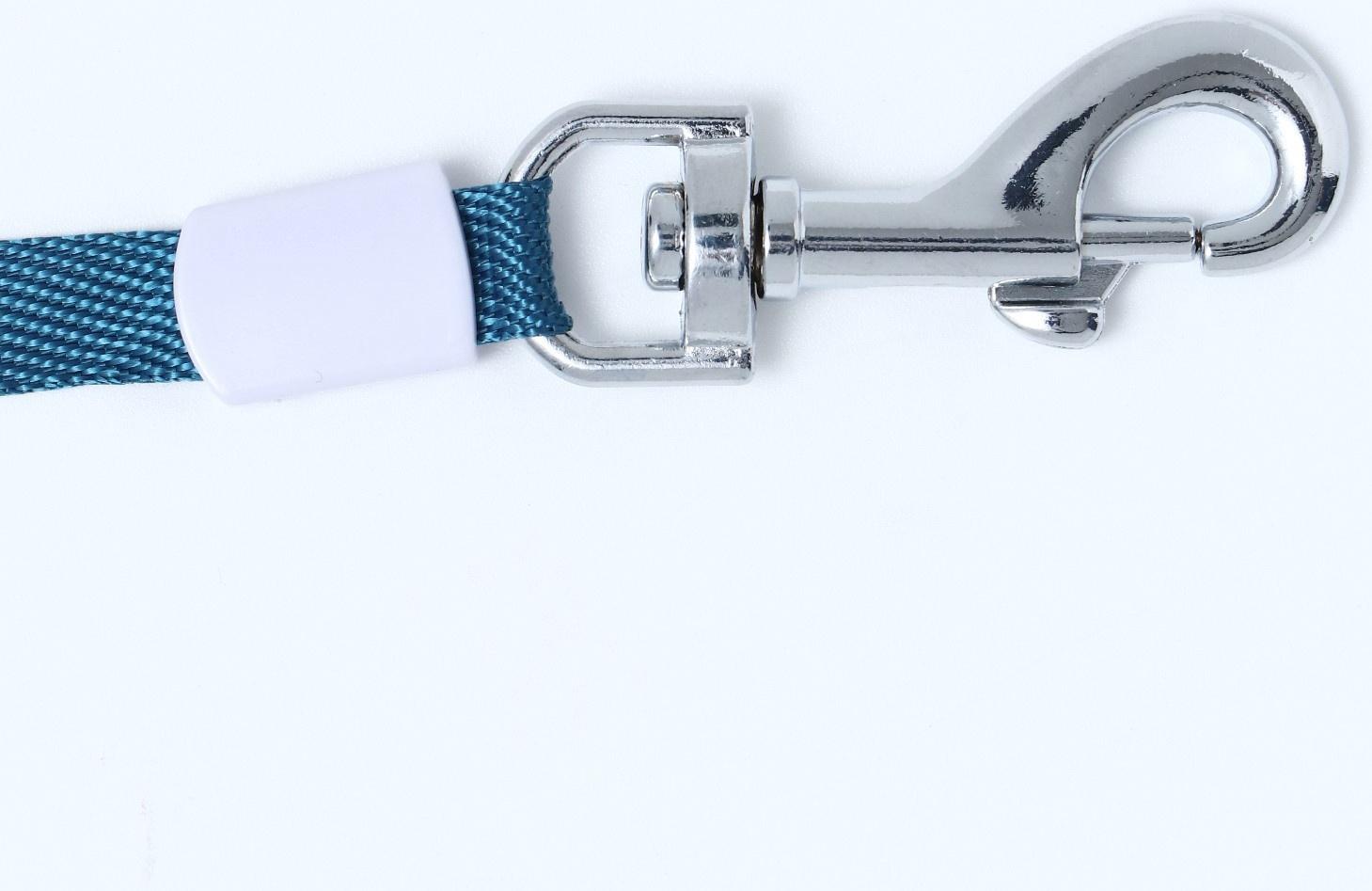 Рулетка с системой эффективного скручивания поводка, 5 м, до 20 кг, серо-синяя