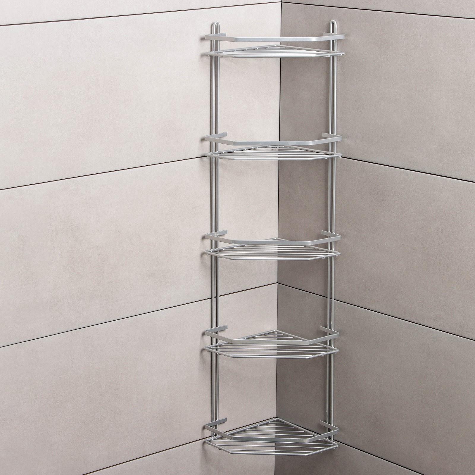 Полка угловая 5-ти ярусная, 20×28×87 см, хром