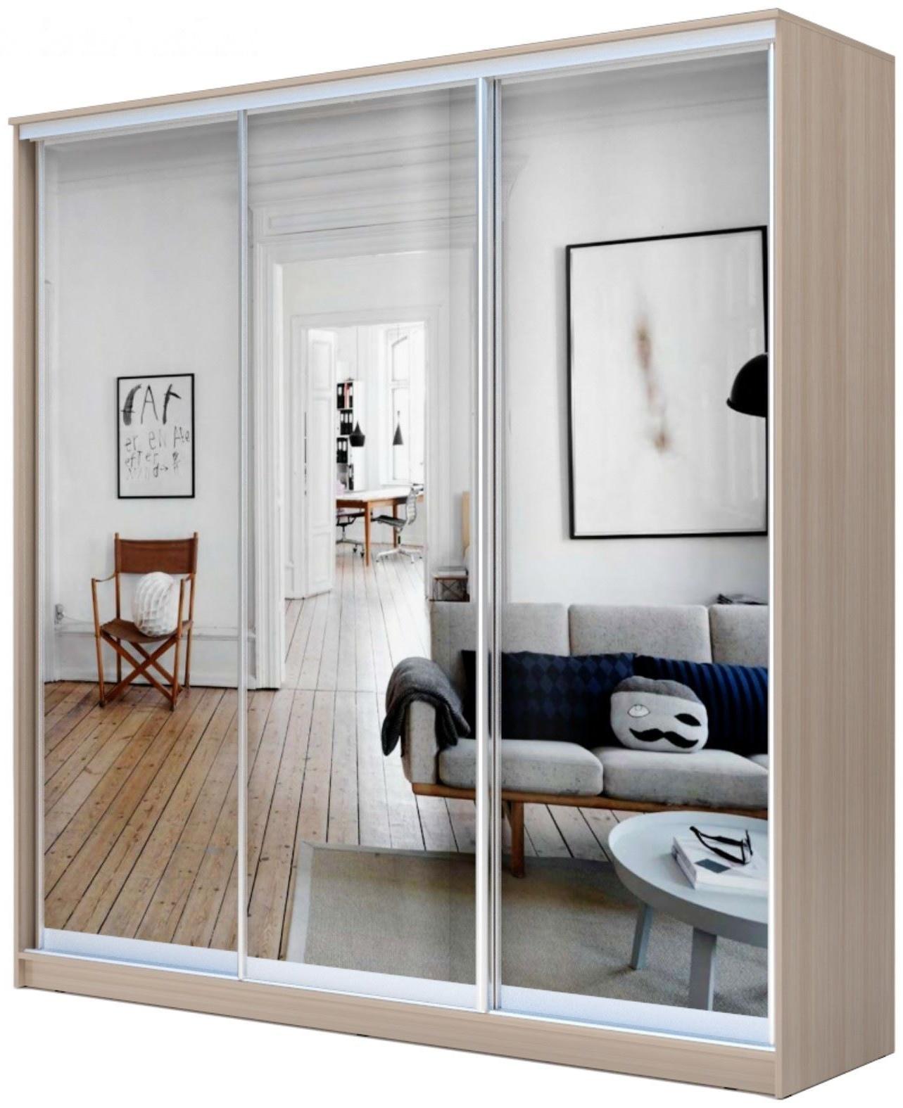 Шкаф-купе Хит-24-20-555, 2000×620×2400 мм, зеркало, цвет ясень шимо светлый