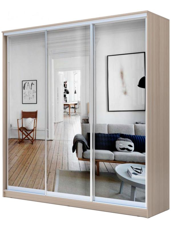 Шкаф-купе Хит-24-20-555, 2000×620×2400 мм, зеркало, цвет ясень шимо светлый