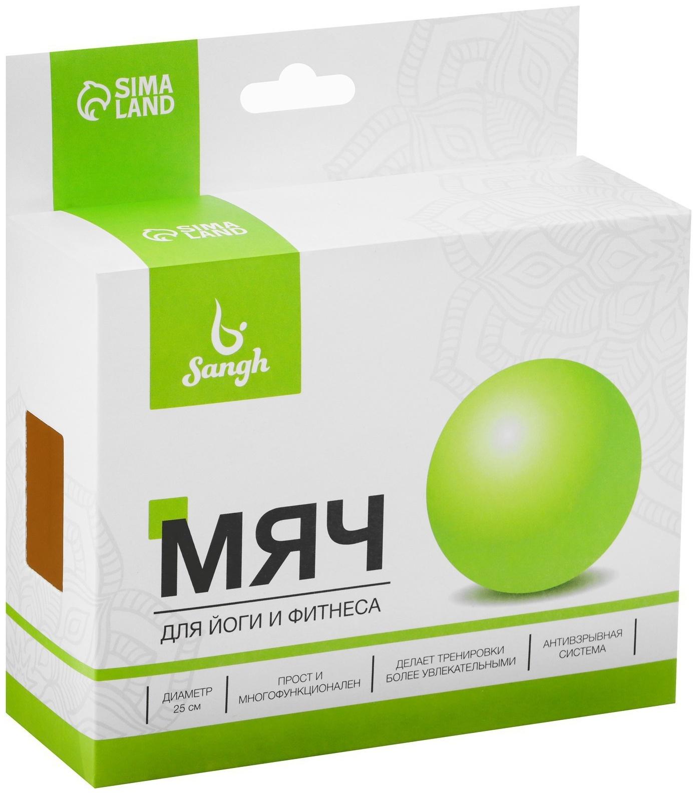 Мяч для йоги и пилатеса Sangh, d=25 см, 100 г, цвет серый