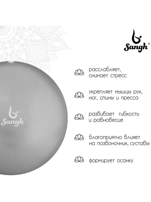 Мяч для йоги и пилатеса Sangh, d=25 см, 100 г, цвет серый