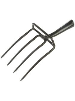 Вилы садово-огородные с упором, 4-рогие, тулейка 40 мм, без черенка, Greengo