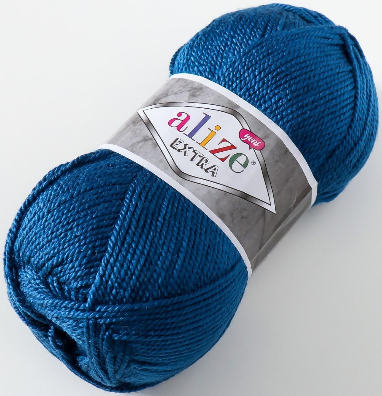 Пряжа для вязания спицами, крючком ALIZE, Extra, 100% акрил, 220 м/100 г, (409 джинс)