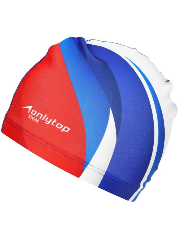 Шапочка для плавания взрослая ONLYTOP, тканевая, обхват 54-60 см