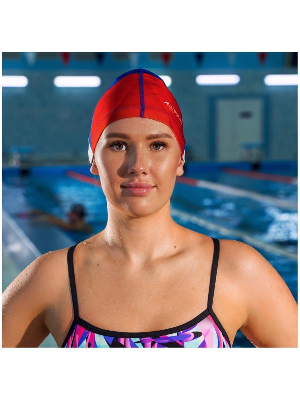 Шапочка для плавания взрослая ONLYTOP, тканевая, обхват 54-60 см