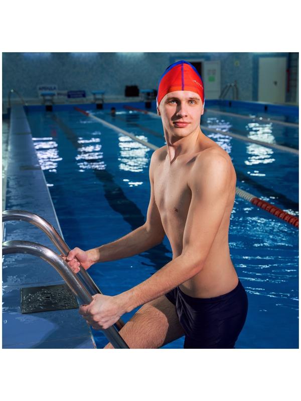 Шапочка для плавания взрослая ONLYTOP, тканевая, обхват 54-60 см