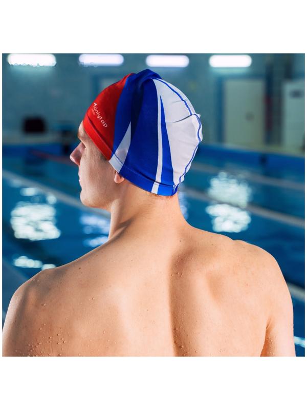 Шапочка для плавания взрослая ONLYTOP, тканевая, обхват 54-60 см