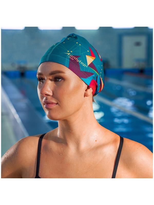 Шапочка для плавания взрослая ONLYTOP Swim, тканевая, обхват 54-60 см