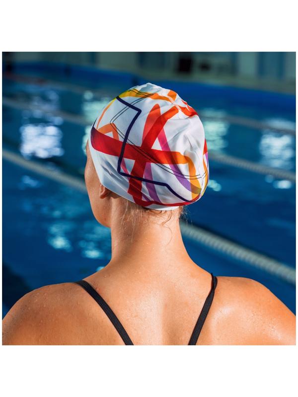 Шапочка для плавания взрослая ONLYTOP Swim, тканевая, обхват 54-60 см