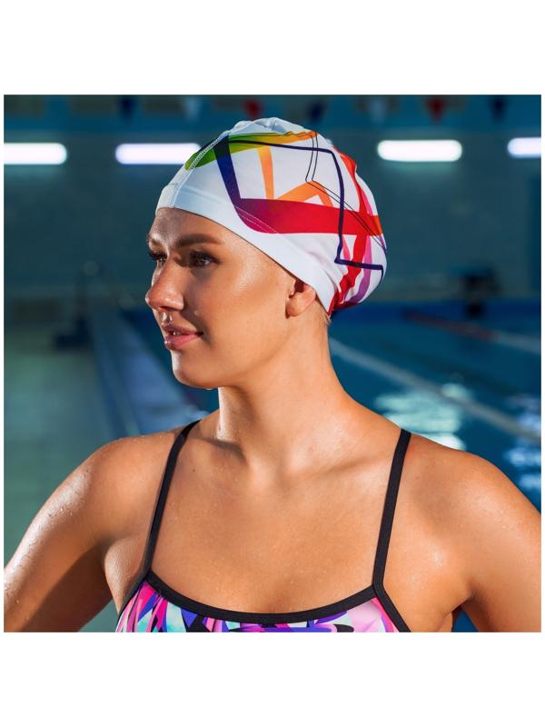 Шапочка для плавания взрослая ONLYTOP Swim, тканевая, обхват 54-60 см