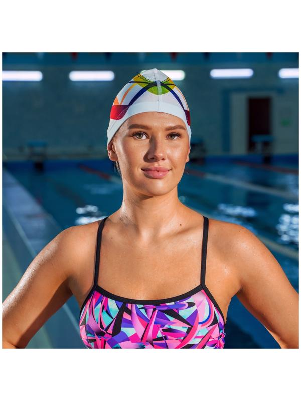 Шапочка для плавания взрослая ONLYTOP Swim, тканевая, обхват 54-60 см