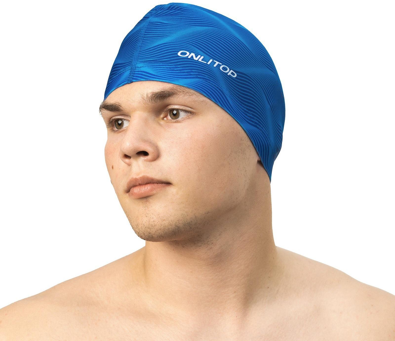 Шапочка для плавания взрослая ONLYTOP Swim, тканевая, обхват 54-60 см