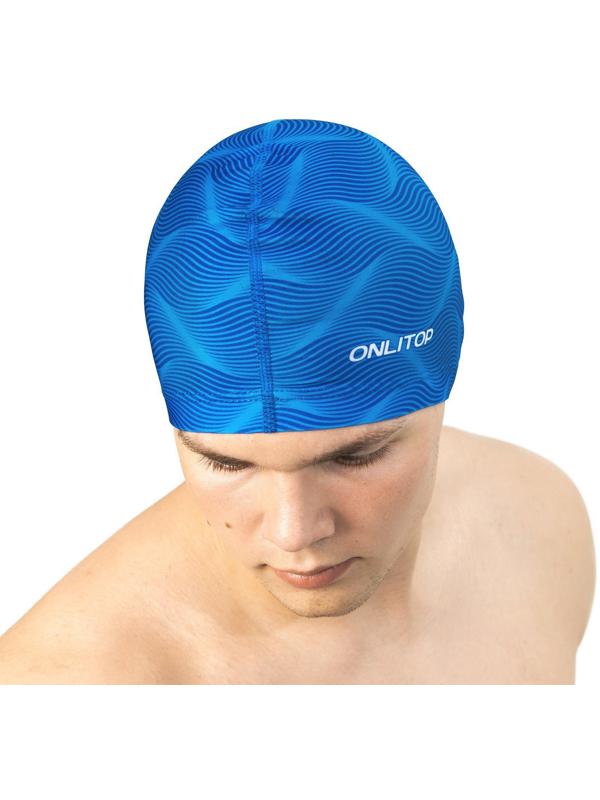 Шапочка для плавания взрослая ONLYTOP Swim, тканевая, обхват 54-60 см