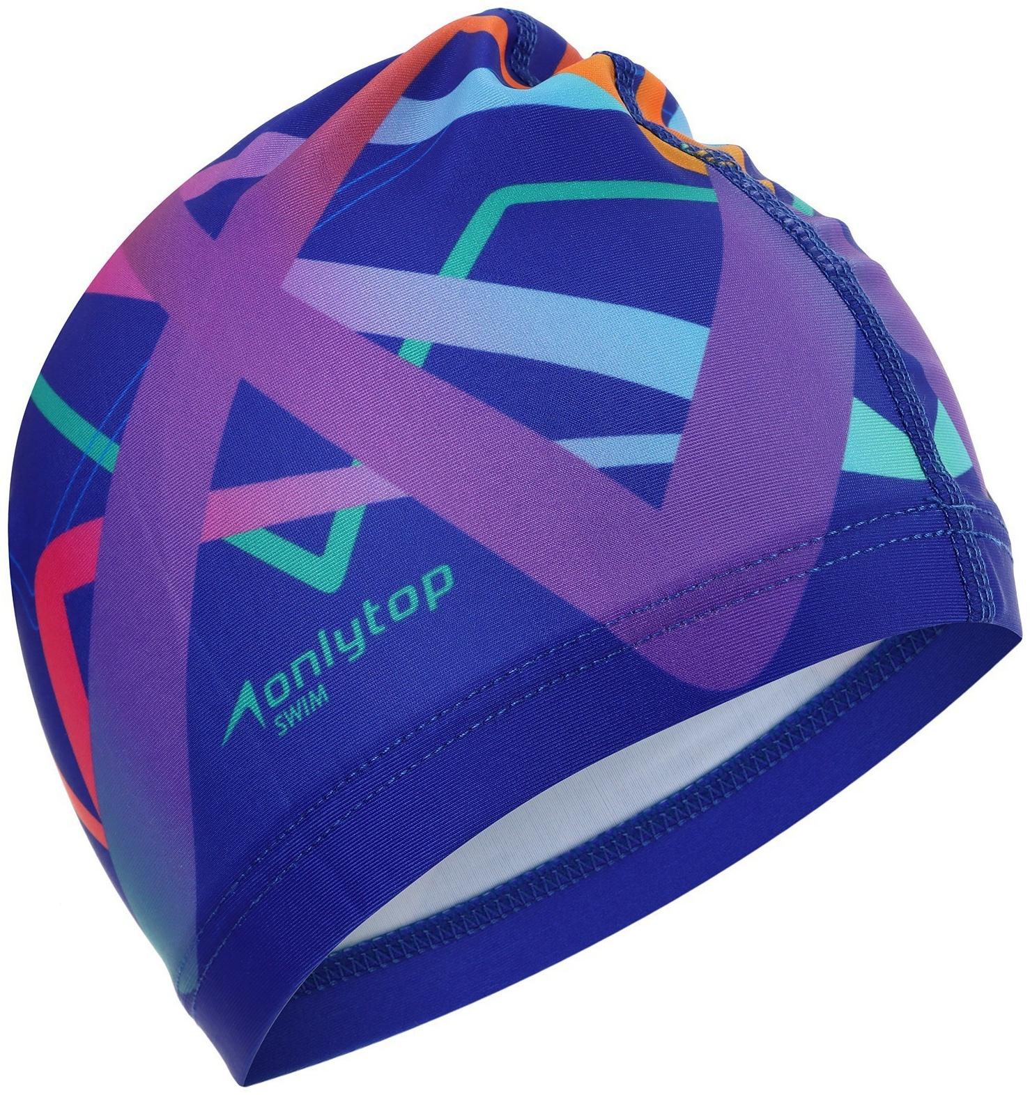 Шапочка для плавания взрослая ONLYTOP, тканевая, обхват 54-60 см