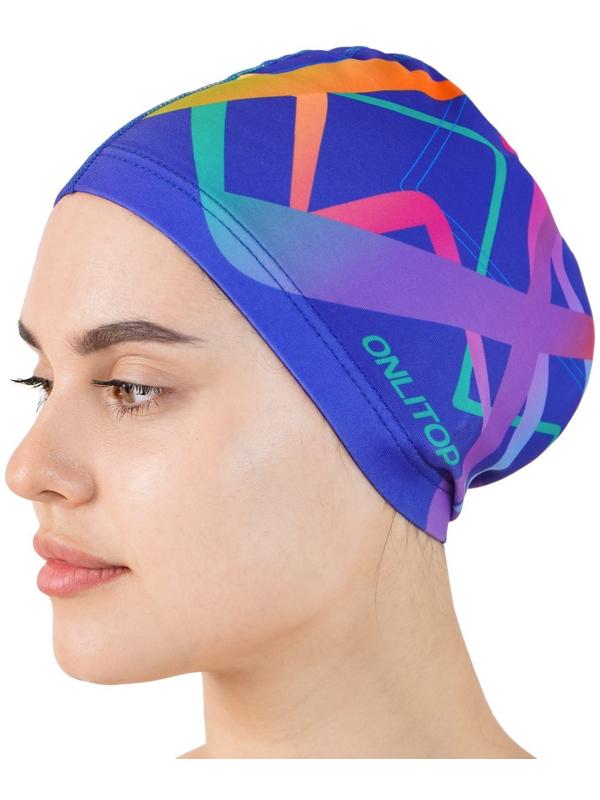 Шапочка для плавания взрослая ONLYTOP, тканевая, обхват 54-60 см
