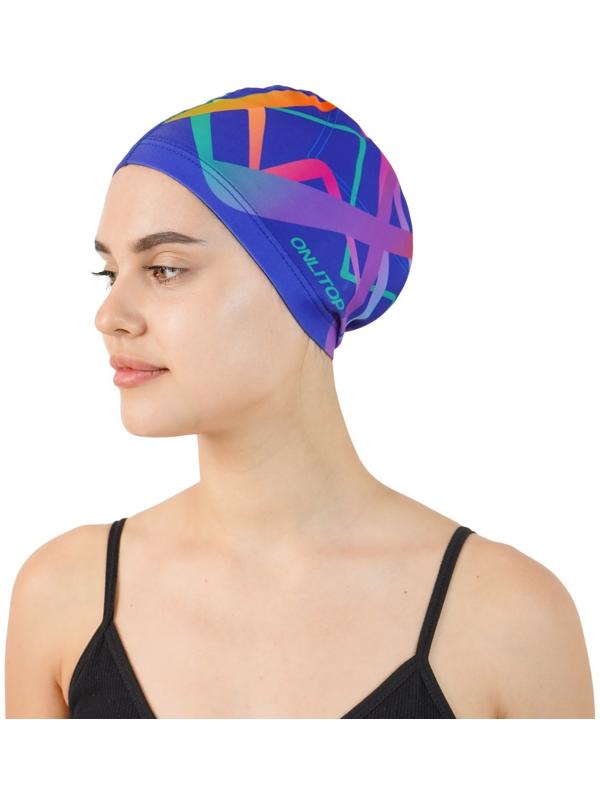 Шапочка для плавания взрослая ONLYTOP, тканевая, обхват 54-60 см