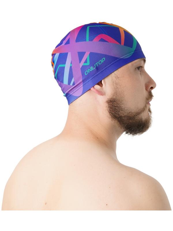 Шапочка для плавания взрослая ONLYTOP, тканевая, обхват 54-60 см