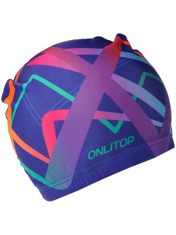 Шапочка для плавания взрослая ONLYTOP, тканевая, обхват 54-60 см