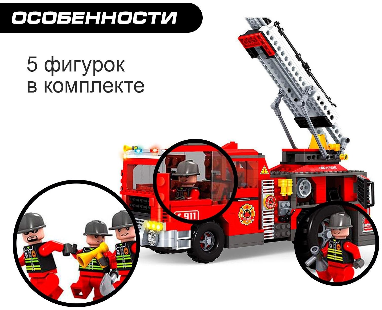 Конструктор Пожарная команда «Машина», 939 деталей