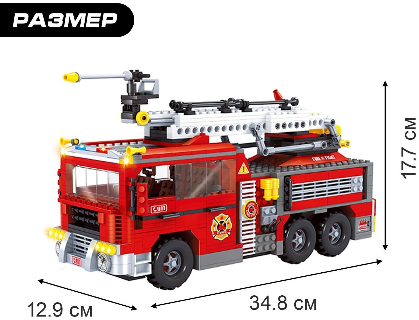 Конструктор Пожарная команда «Машина», 939 деталей