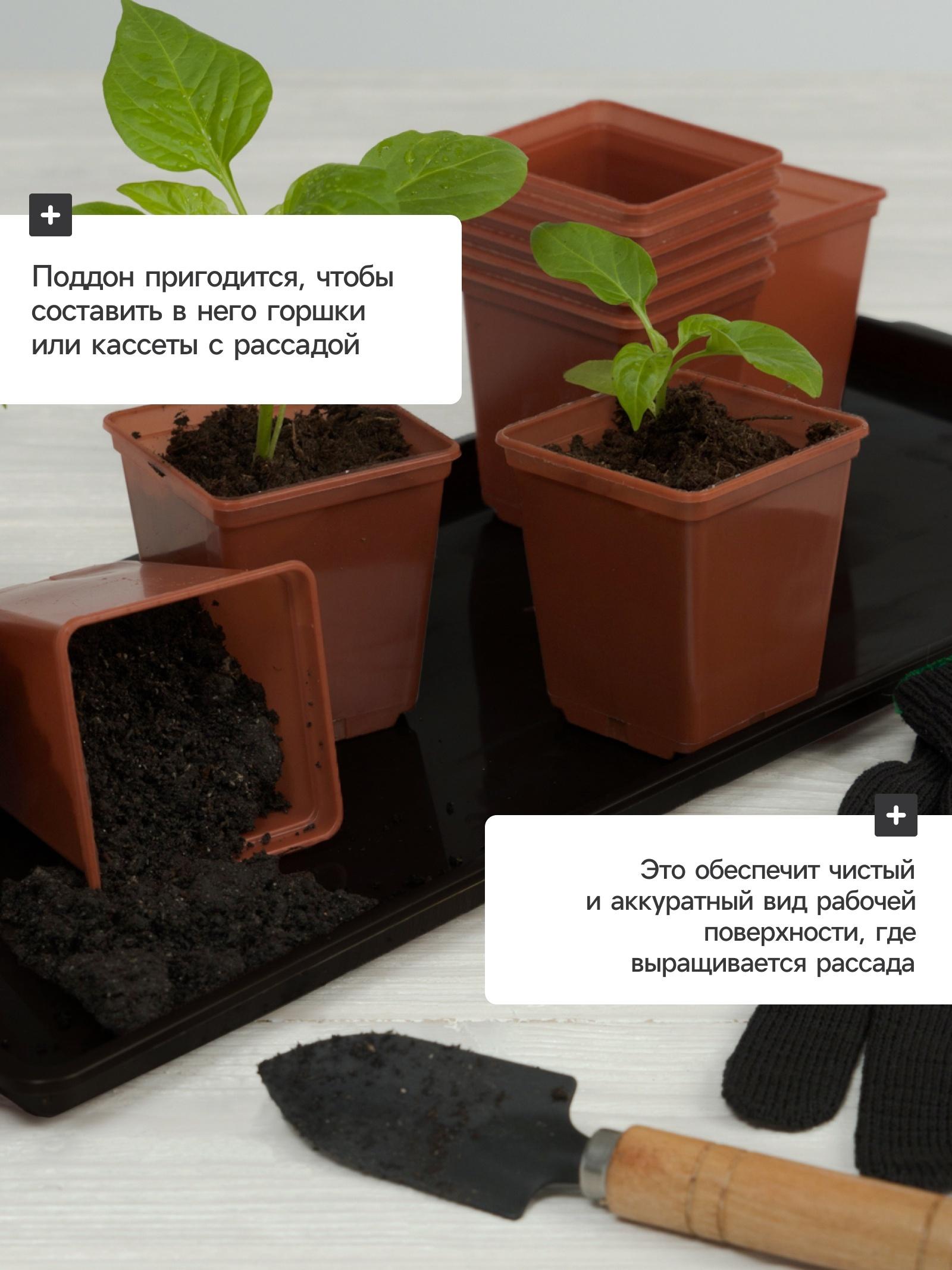 Поддон для рассады, 48 × 14 × 2 см, пластик, цвет МИКС