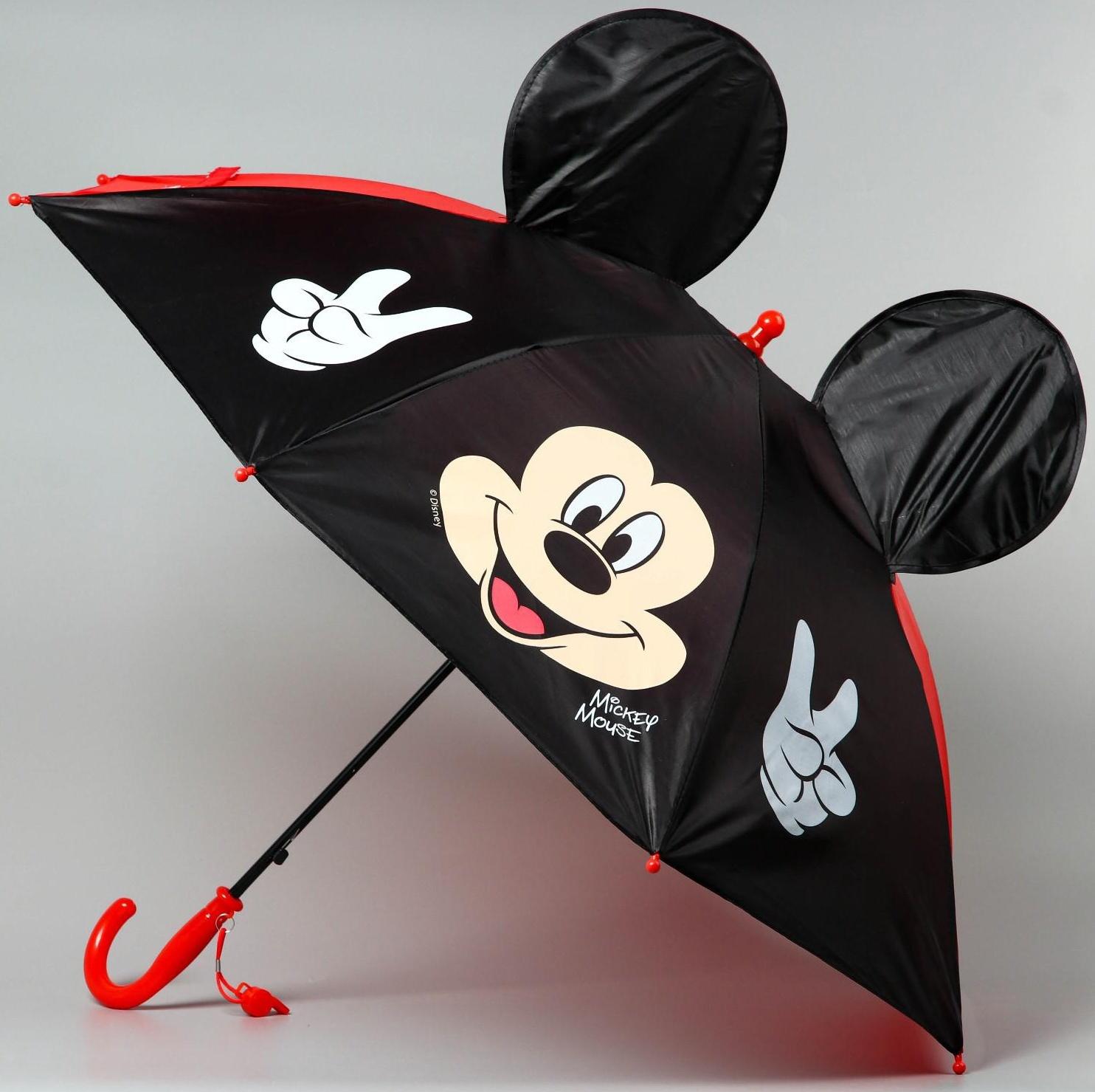 Зонт детский с ушами «Привет», Ø 70 см, Микки Маус