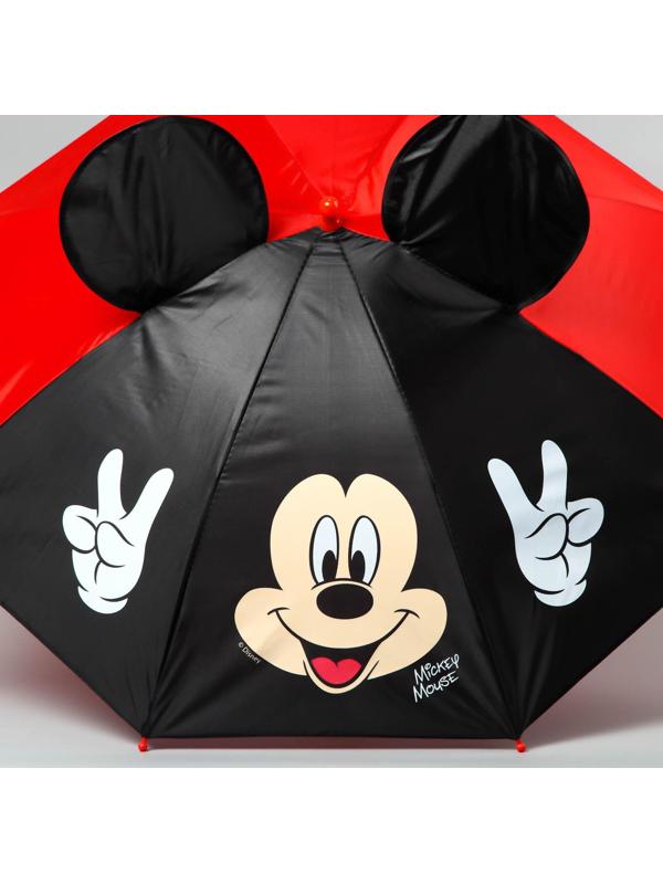 Зонт детский с ушами «Привет», Ø 70 см, Микки Маус