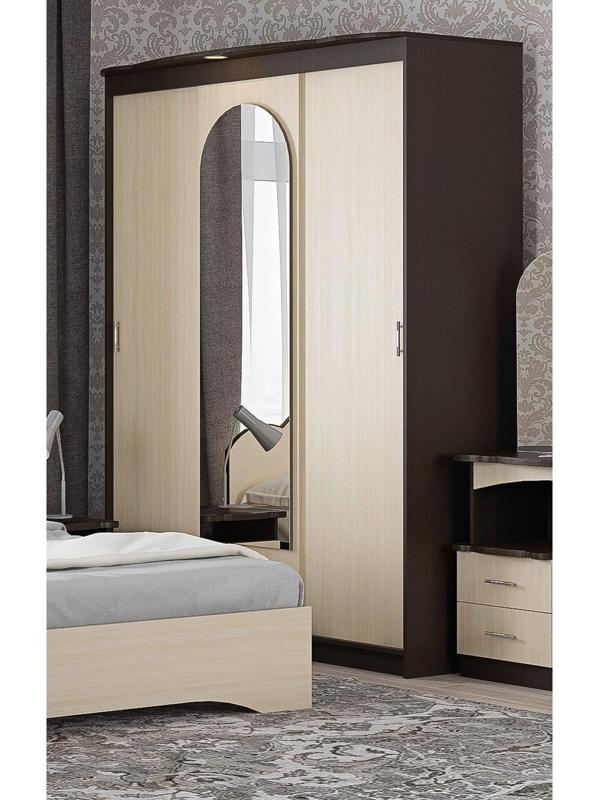 Шкаф купе «Диана», с подсветкой, 2220×1680×580 мм, венге/дуб молочный