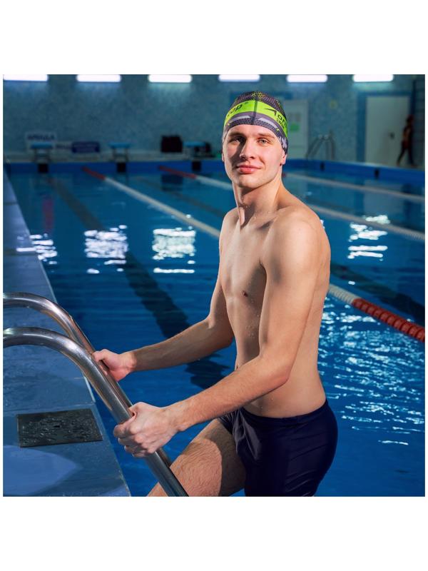 Шапочка для плавания ONLYTOP взрослая, тканевая, обхват 54-60 см