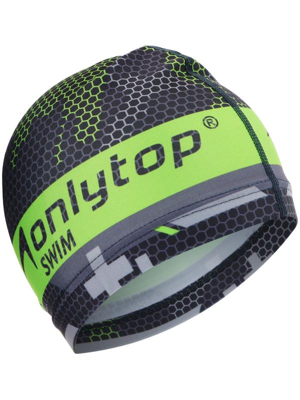 Шапочка для плавания ONLYTOP взрослая, тканевая, обхват 54-60 см