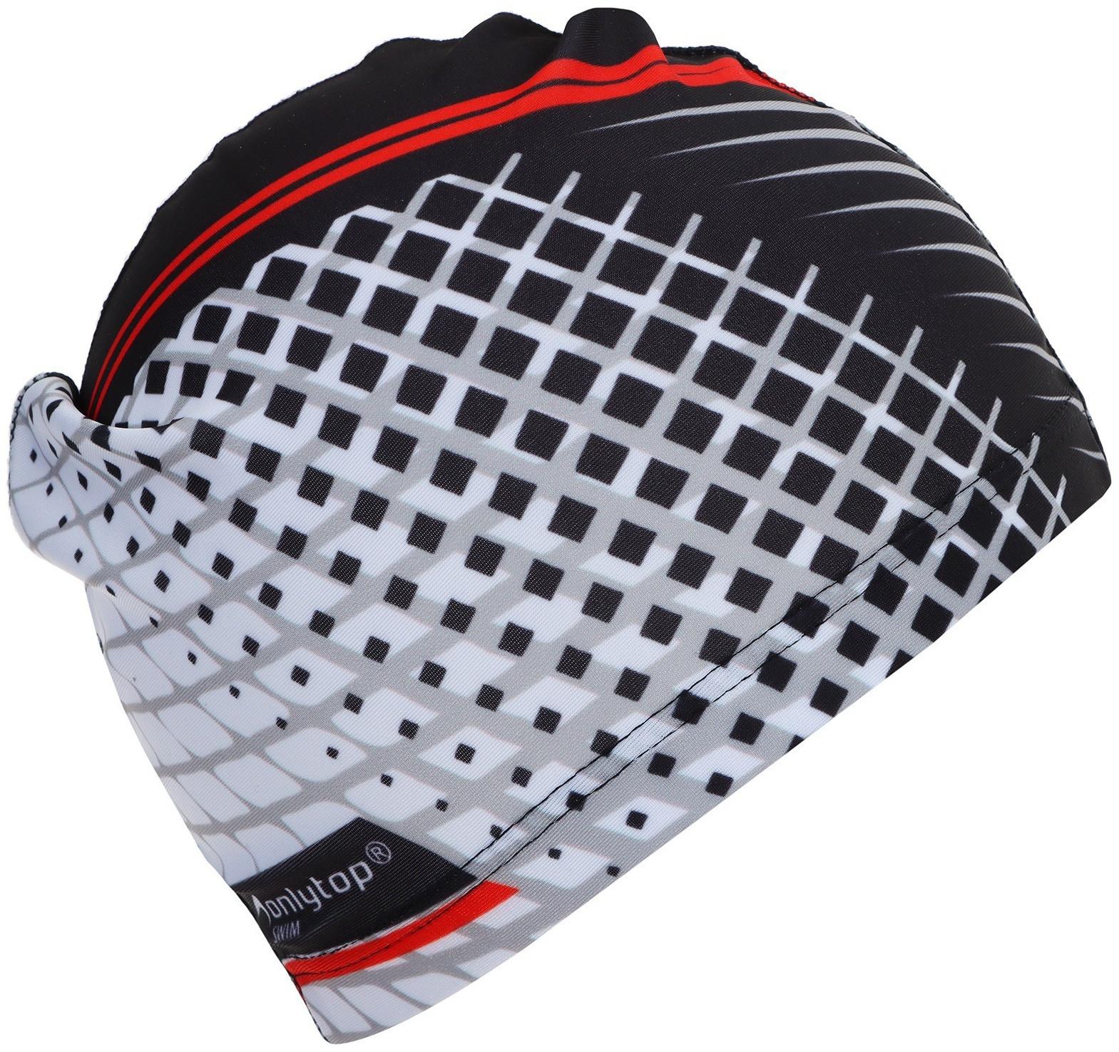 Шапочка для плавания взрослая ONLYTOP, тканевая, обхват 54-60 см