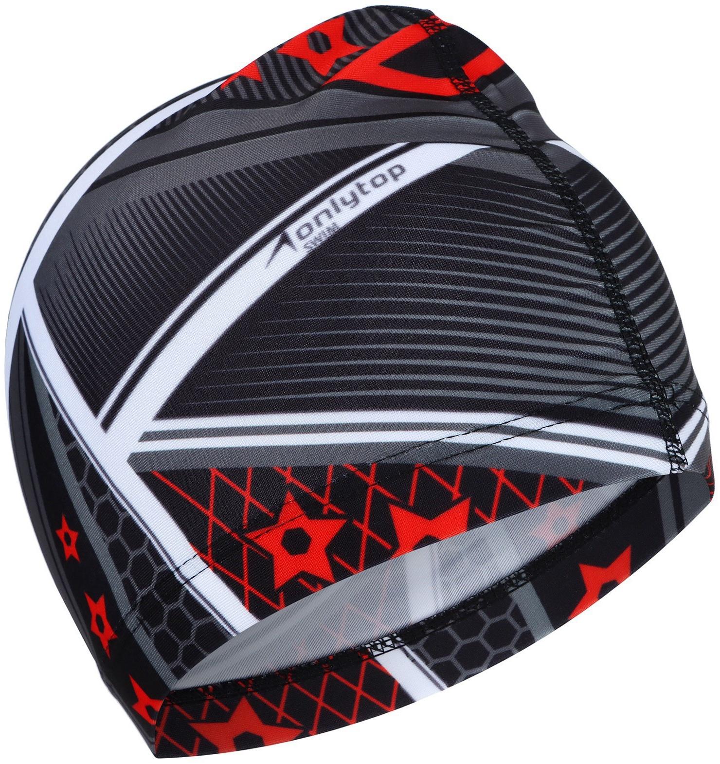 Шапочка для плавания взрослая ONLYTOP, тканевая, обхват 54-60 см