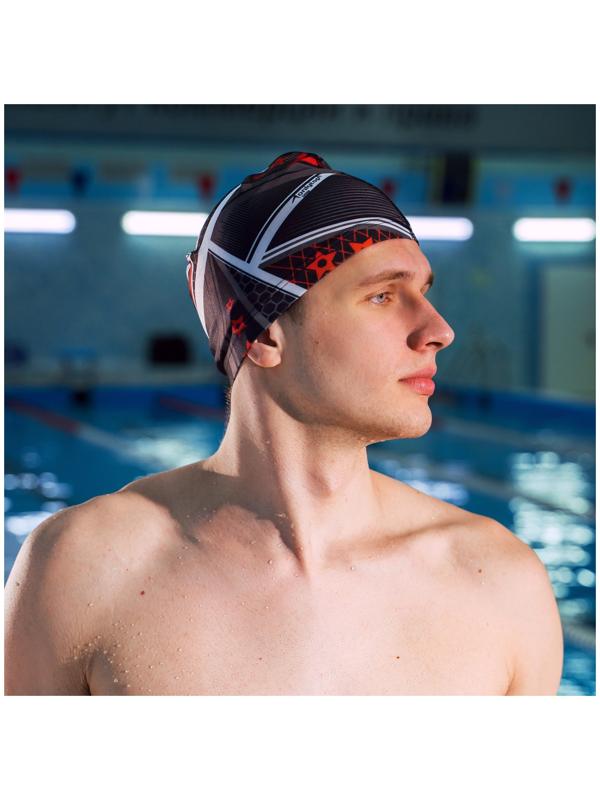 Шапочка для плавания взрослая ONLYTOP, тканевая, обхват 54-60 см