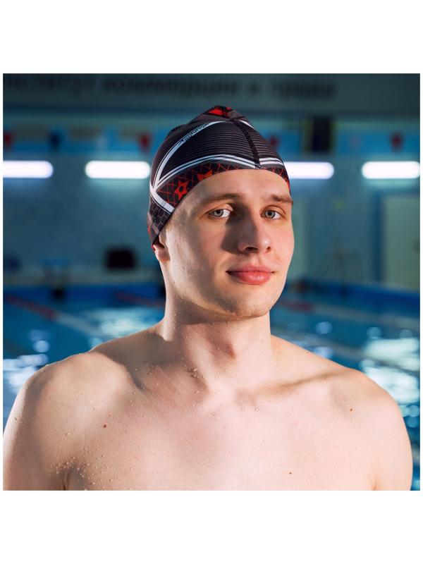 Шапочка для плавания взрослая ONLYTOP, тканевая, обхват 54-60 см