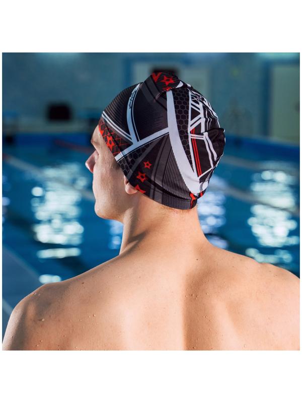 Шапочка для плавания взрослая ONLYTOP, тканевая, обхват 54-60 см